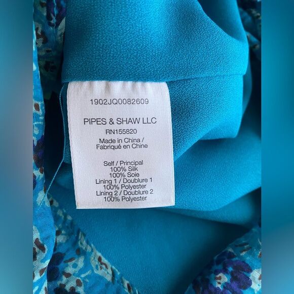 Veronica Beard Becky Floral-Print Silk Blue Shirtdress Dress Size 10 NEW - Picture 13 of 13